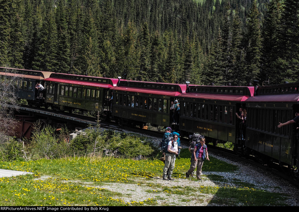 Dropping off backpackers at Glacier Station